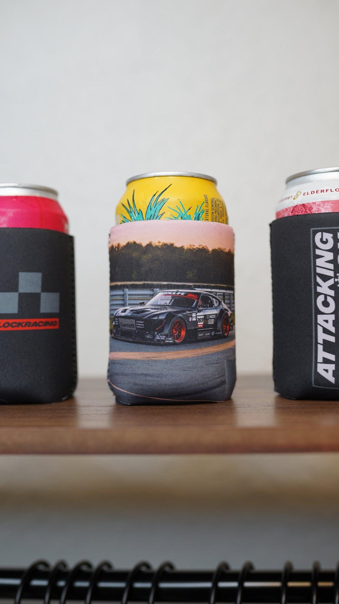 Bottoms Up! Koozie - Attacking the Clock Racing