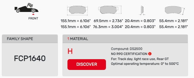 Ferodo FCP1640 Brake Pads