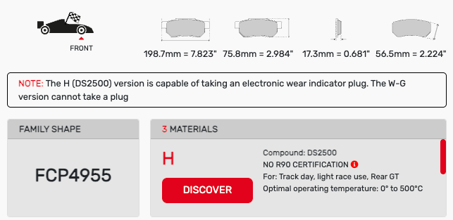 Ferodo FCP4955 Porsche Front Brake Pads