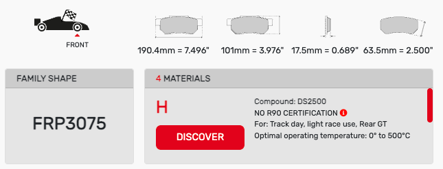 Ferodo FRP3075 Porsche Front Brake Pads