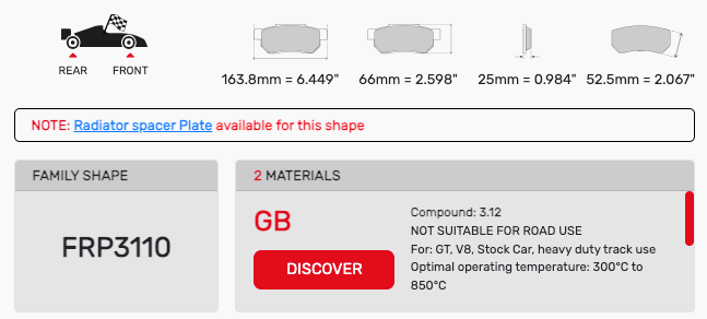 Ferodo FRP3110 Porsche Front Brake Pads