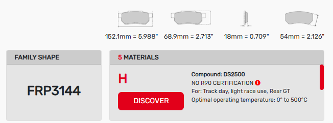 Ferodo FRP3144 Brake Pads (Front)