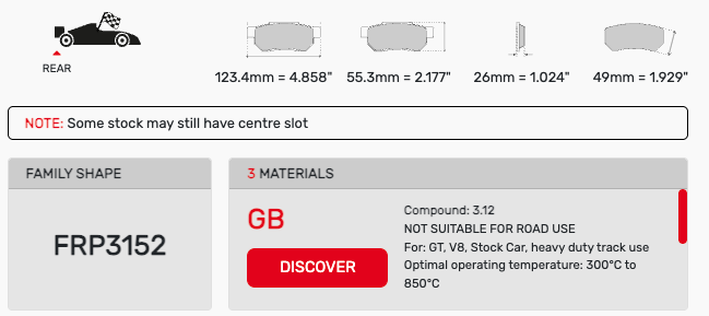 Ferodo FRP3152G DS3.12 Brake Pads