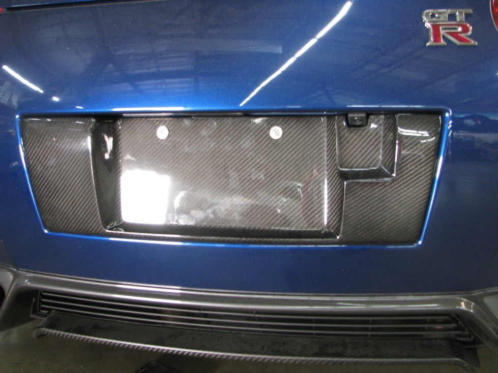 Carbon Fiber Nissan GTR R35 License Plate Backing 2012-2016