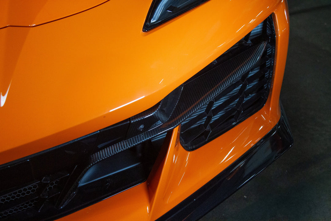 Carbon Fiber Chevrolet Corvette C8 Z06 Front Bumper Grill Inserts 2024 - Current