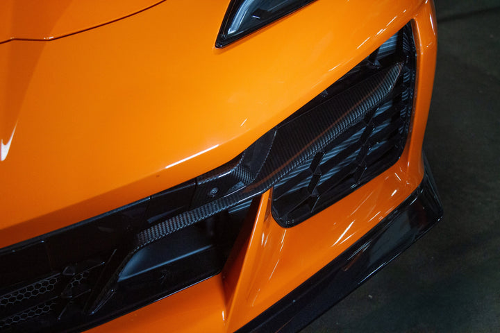 Carbon Fiber Chevrolet Corvette C8 Z06 Front Bumper Grill Inserts 2024 - Current