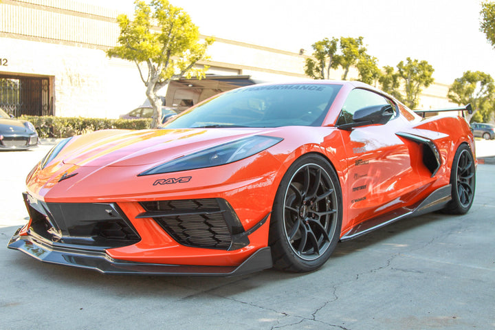 Carbon Fiber Chevrolet Corvette C8 Side Rocker Extensions/ Side Skirt 2020-UP