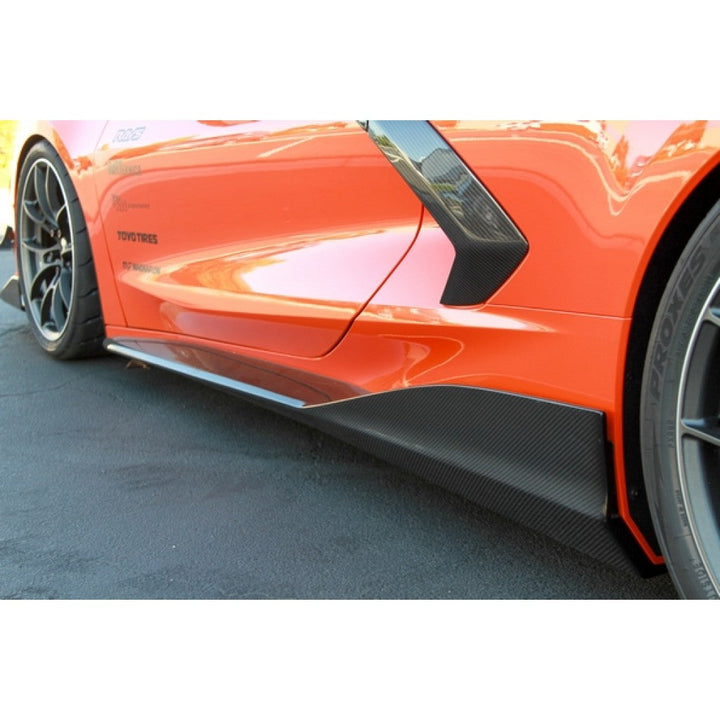 Carbon Fiber Chevrolet Corvette C8 Side Rocker Extensions/ Side Skirt 2020-UP