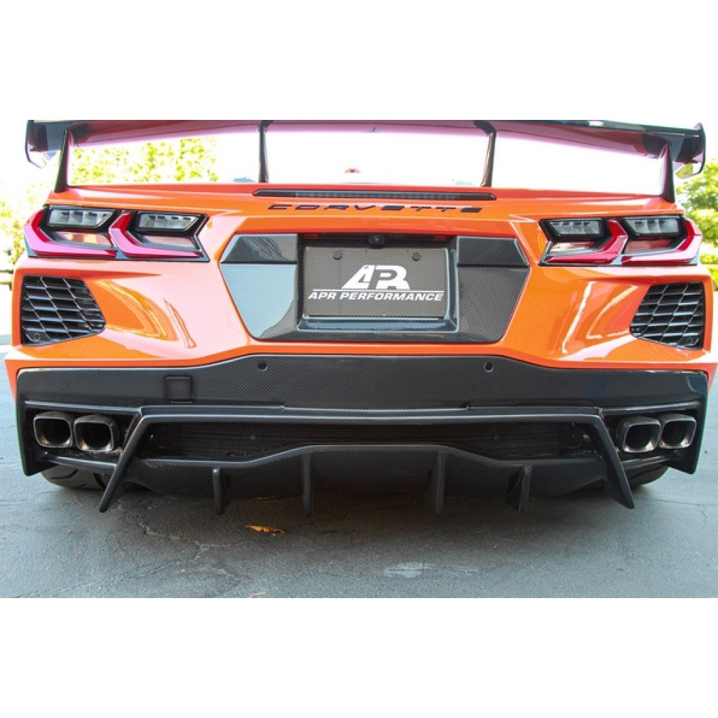 Carbon Fiber Chevrolet Corvette C8 License Plate Backing 2020-UP