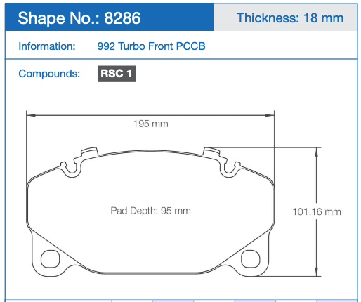 Pagid Racing Brake Pads No. 8286 (Front)