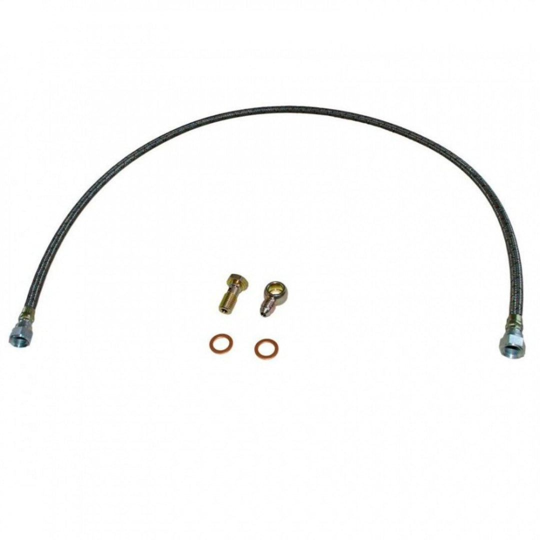 obp Motorsport 530mm St/St Braided Reservoir Feed Pipe with Banjo Bolt Kit - Attacking the Clock Racing