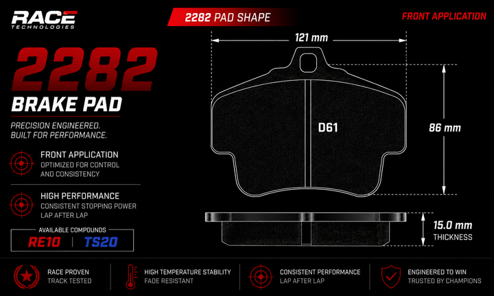 Race Technologies RE10 Brake Pad 2282.17.RE10
