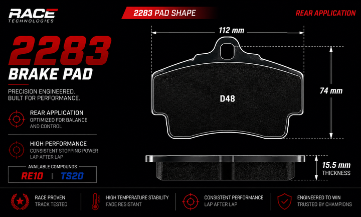 Race Technologies RE10 Brake Pad 2283.15.5.RE10