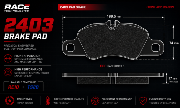 Race Technologies 2403 Brake Pad