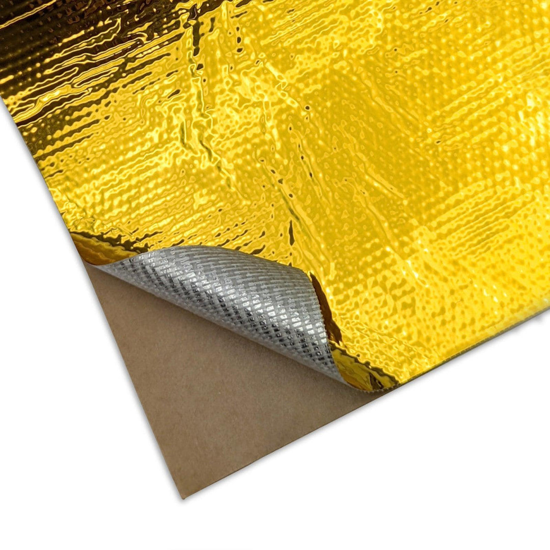 Design Engineering Floor and Tunnel Shield, Reflect-A-GOLD Heat Reflective Sheet - 24" x 24" - Attacking the Clock Racing