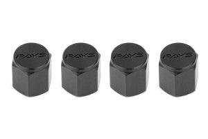 Rays Aluminum Air Valve Cap Set - Black - Attacking the Clock Racing