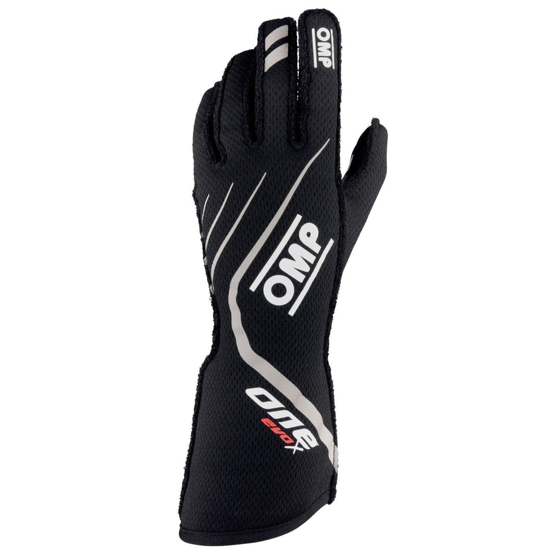 OMP One Evo X Gloves Black Sz. M - Attacking the Clock Racing