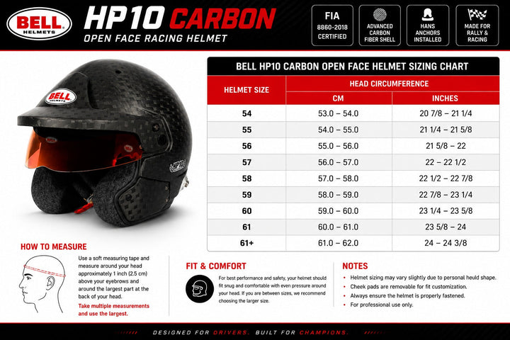 Bell HP10 Carbon Open Face Helmet