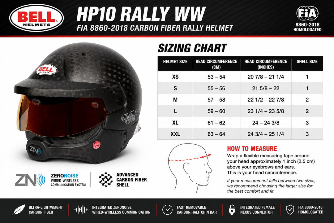 Bell HP10 Rally WW Helmet FIA 8860-2018