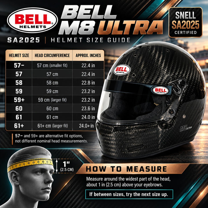 Bell M8 ULTRA Carbon Fiber Helmet FIA 8859-2024/Snell SA2025