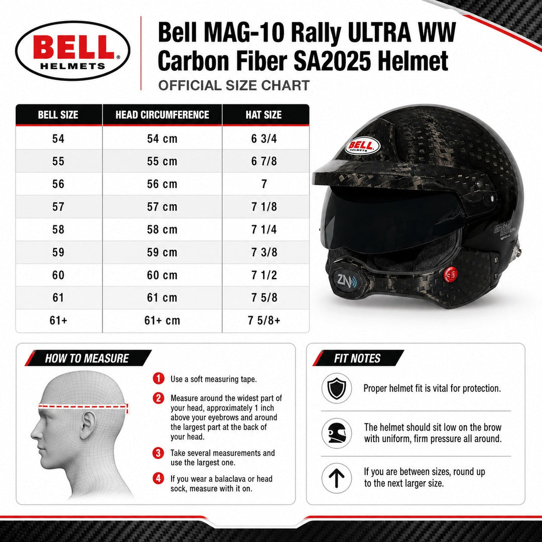 Bell MAG-10 Rally ULTRA WW Carbon Fiber Helmet FIA 8859-2024/Snell SA2025
