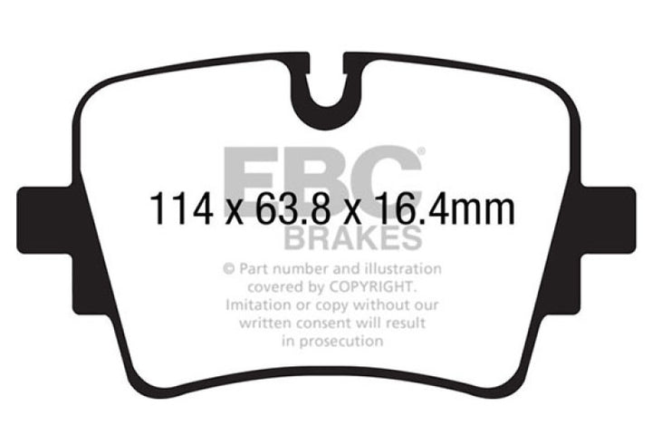 EBC 14+ Jaguar F-Type (Cast Iron Rotors Only) 5.0 Supercharged (490) Redstuff Rear Brake Pads