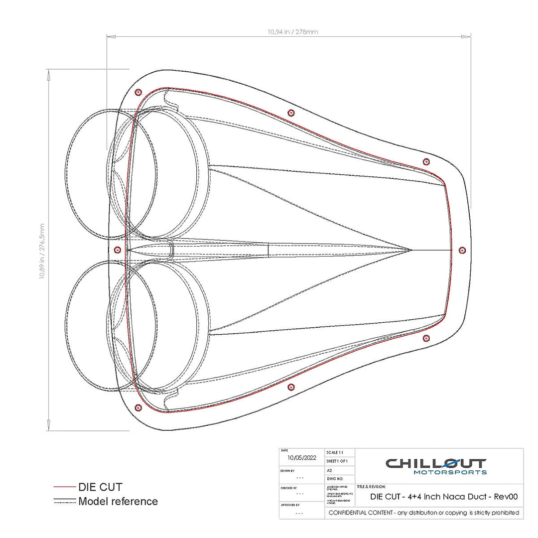Chillout Systems 4" Carbon Fiber NACA Duct (Dual)