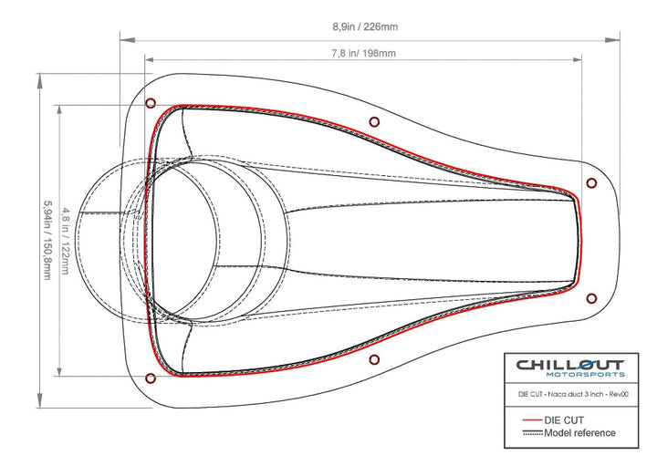 Chillout Systems 3" Ultra Transparent NACA Duct