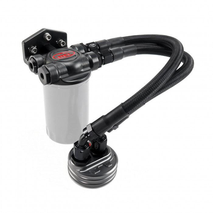 HEL Universal M20 / M22 / 3/4" UNF Oil Filter Relocation Kit -8AN - Attacking the Clock Racing