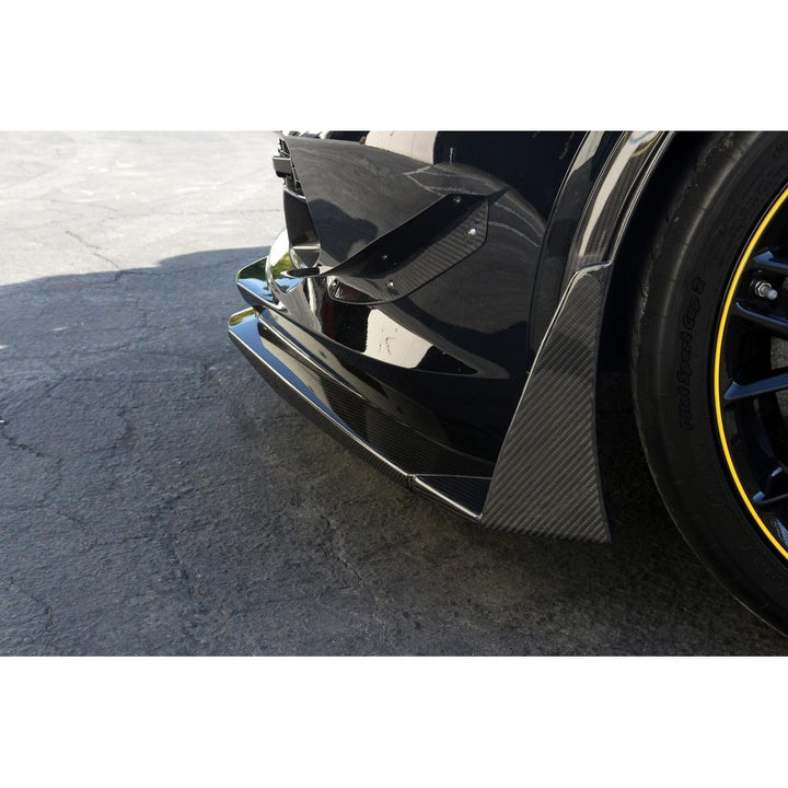 Chevrolet Corvette C7 Z06 Carbon Fiber Front Bumper Canards and Spats 2014 - 2019