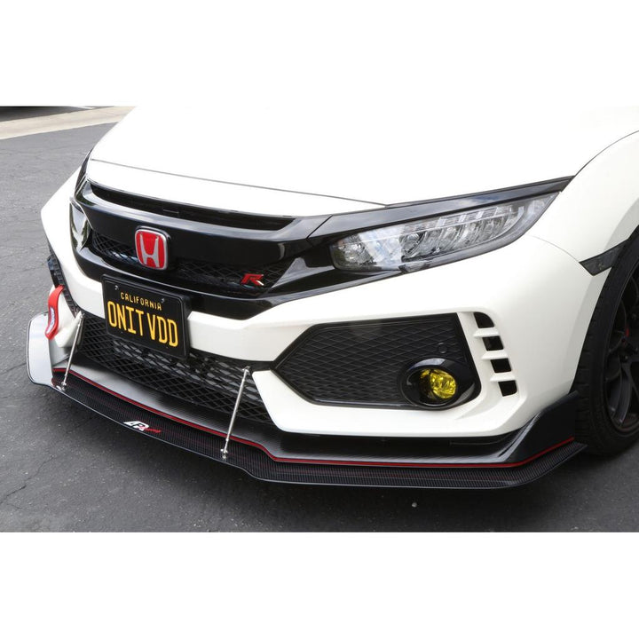 Honda FK8 Civic Type R with OEM Lip Carbon Fiber Front Wind Splitter 2017-2021