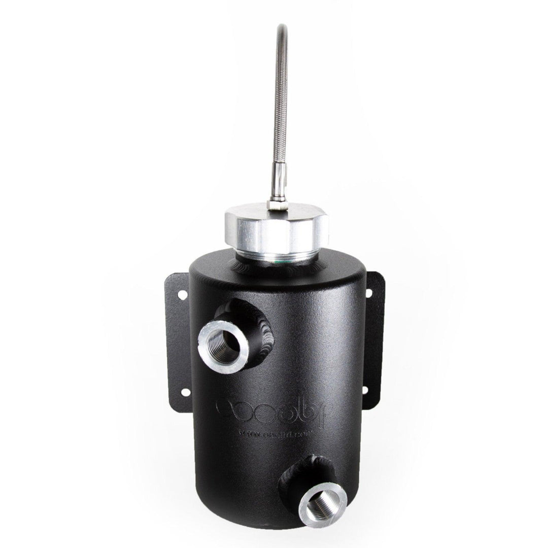obp Motorsport 35oz (1 Litre) Universal Fit Dark Matter Aluminium Power Steering Tank With Breather - Attacking the Clock Racing