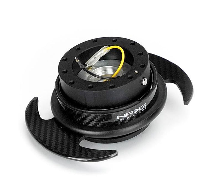 NRG Quick Release Kit Gen 3.0 - Black Body / Carbon Fiber Ring w/ Carbon Fiber Handles - Attacking the Clock Racing