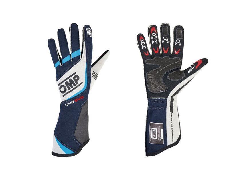 OMP One Evo Gloves Navy S - Attacking the Clock Racing