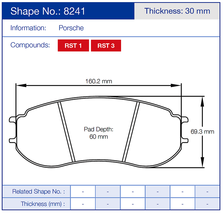 Pagid Racing Brake Pads No. 8241 (Front)