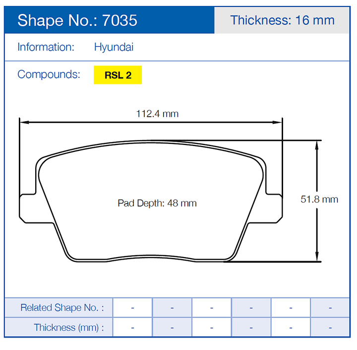 Pagid Racing Brake Pads No. 7035 (Rear)