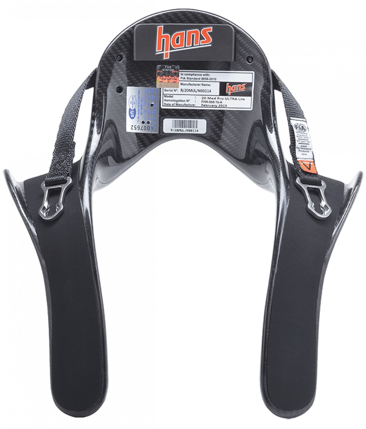 HANS Device Pro Ultra Lite Head & Neck Restraint Post Anchors Medium 20 Degrees FIA ONLY - Attacking the Clock Racing