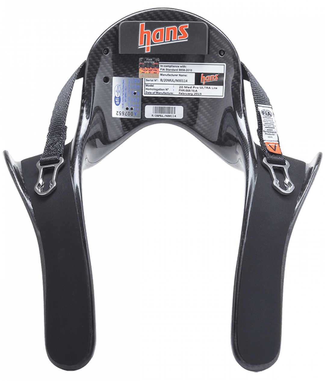 HANS Device Pro Ultra Lite Head & Neck Restraint Quick Click Large 20 Degrees SFI ONLY - Attacking the Clock Racing