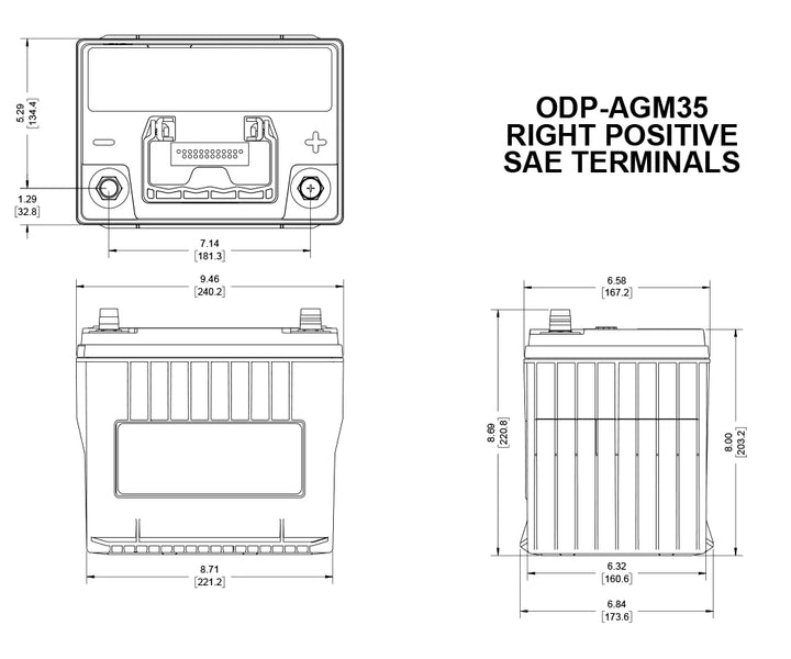 Odyssey ODP AGM35 spec sheet