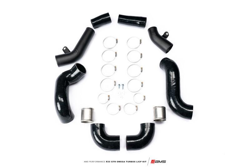 AMS Performance Nissan R35 GTR Omega Turbo Kit 3in Lower Intercooler Pipes - Attacking the Clock Racing