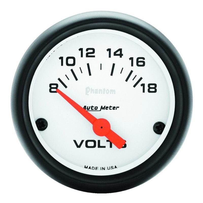 Autometer Phantom 52mm 8-18V Electronic Voltmeter Gauge - Attacking the Clock Racing