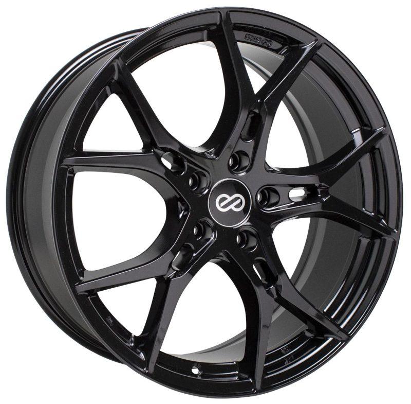 Enkei Vulcan 17X7.5 38mm Offset 5x114.3 Bolt 72.6mm Bore Gloss Black Wheel - Attacking the Clock Racing