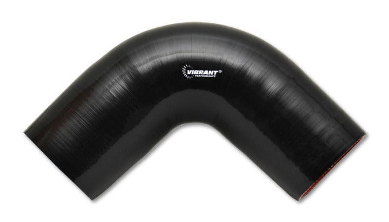 Vibrant 4 Ply Reinforced Silicone Elbow Connector - 3.25in I.D. - 90 deg. Elbow (BLACK) - Attacking the Clock Racing