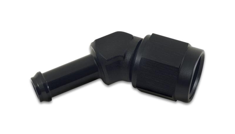Vibrant -8AN to 3/8in Hose Barb 45 Degree Adapter - Anodized Black - Attacking the Clock Racing
