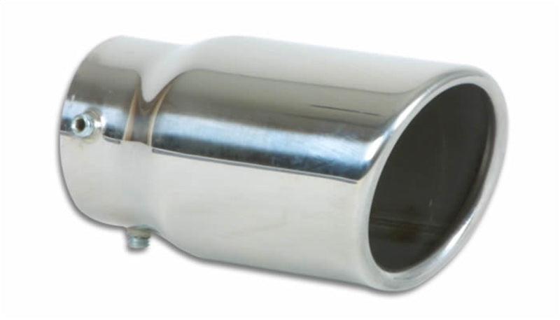 Vibrant 3in Round SS Bolt-On Exhaust Tip (Single Wall Angle Cut Rolled Edge) - Attacking the Clock Racing