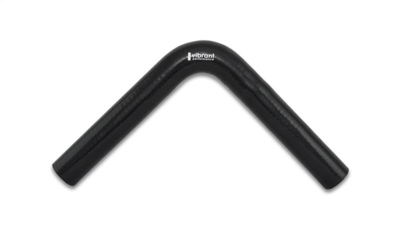 Vibrant 4 Ply Reinforced Silicone Elbow Connector - 1in ID x 8in Leg 90 Deg Elbow (BLACK) - Attacking the Clock Racing