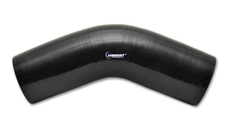 Vibrant 4 Ply Reinforced Silicone Elbow Connector - 3in I.D. - 45 deg. Elbow (BLACK) - Attacking the Clock Racing