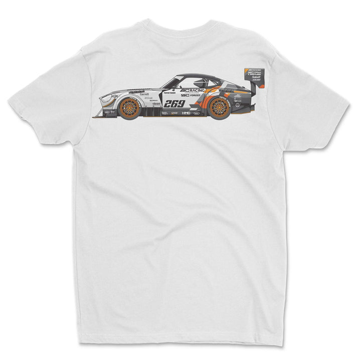240Z Time Attack Shop Build T-Shirt - Attacking the Clock Racing