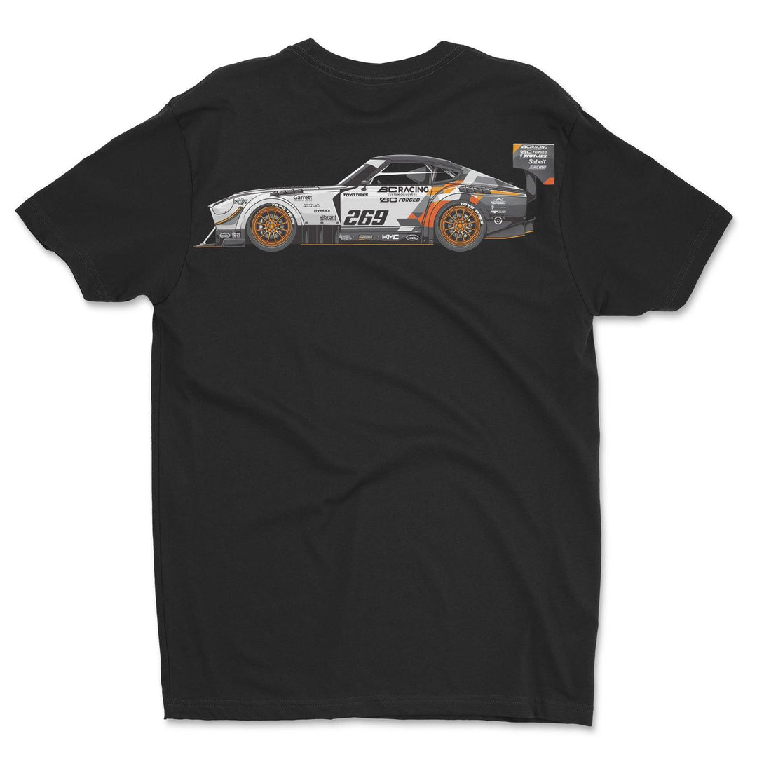 240Z Time Attack Shop Build T-Shirt - Attacking the Clock Racing
