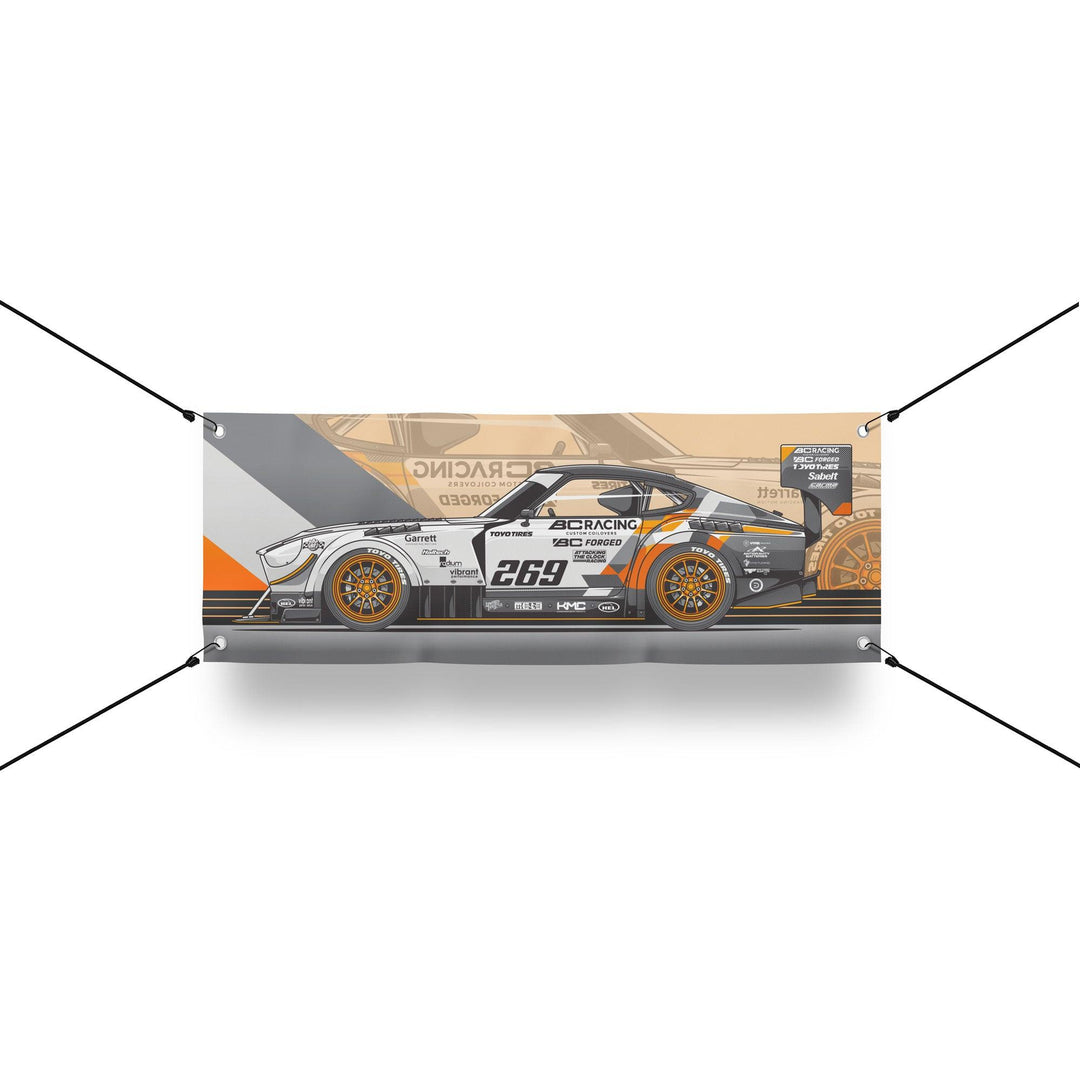 ATC Datsun 240Z Garage Banner - Attacking the Clock Racing